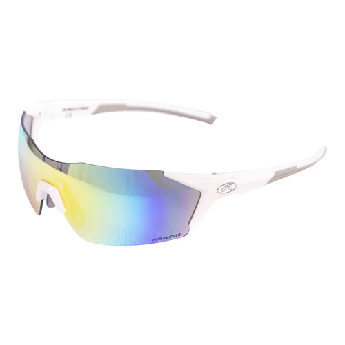 Rawlings Adult Half Rim Sport Sunglasses - White Frame / Multi Colour Mirror 10240337