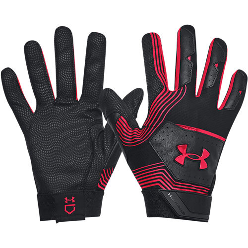 Under Armour Cleanup Batting Gloves - BLACK/RED 1365461-002