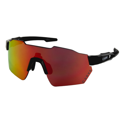 Carve LEVEL UP Performance Sunglasses - Matt Black Frame, Grey Internal Lens with Red Iridium Outer Lens Coating