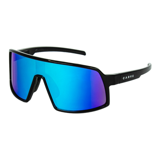 Carve SIERRA Performance Sunglasses - Gloss Black frame, Grey Lens with Blue iridium