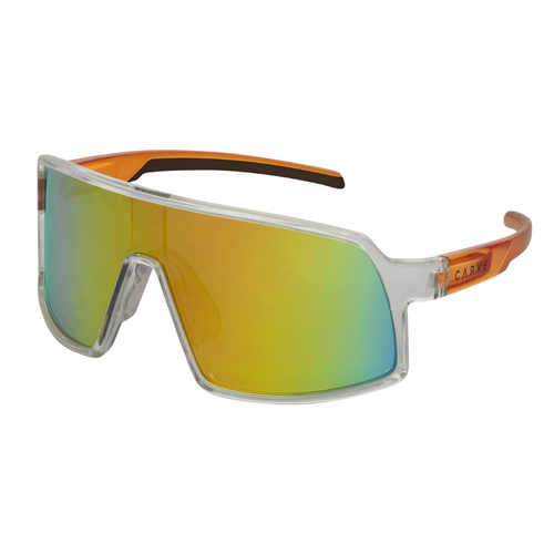 Carve SIERRA Performance Sunglasses - Gloss Crystal Clear Frame, Grey Lens with Orange Iridium