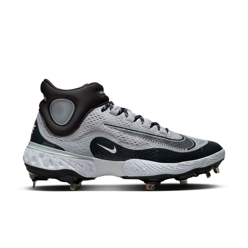 Nike Alpha Huarache Elite 4 MID Metal Cleats - Grey/Black