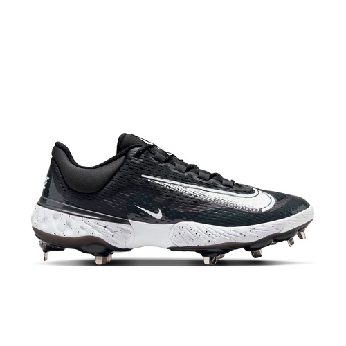 Nike Alpha Huarache Elite 4 Low Metal Cleats - Black/Dark Smoke/White