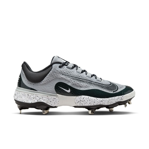 Nike Alpha Huarache Elite 4 Low Metal Cleats - Grey/Black