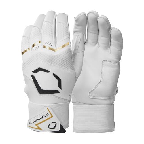 EvoShield Carbyne Batting Gloves with Wrist Strap - Team White